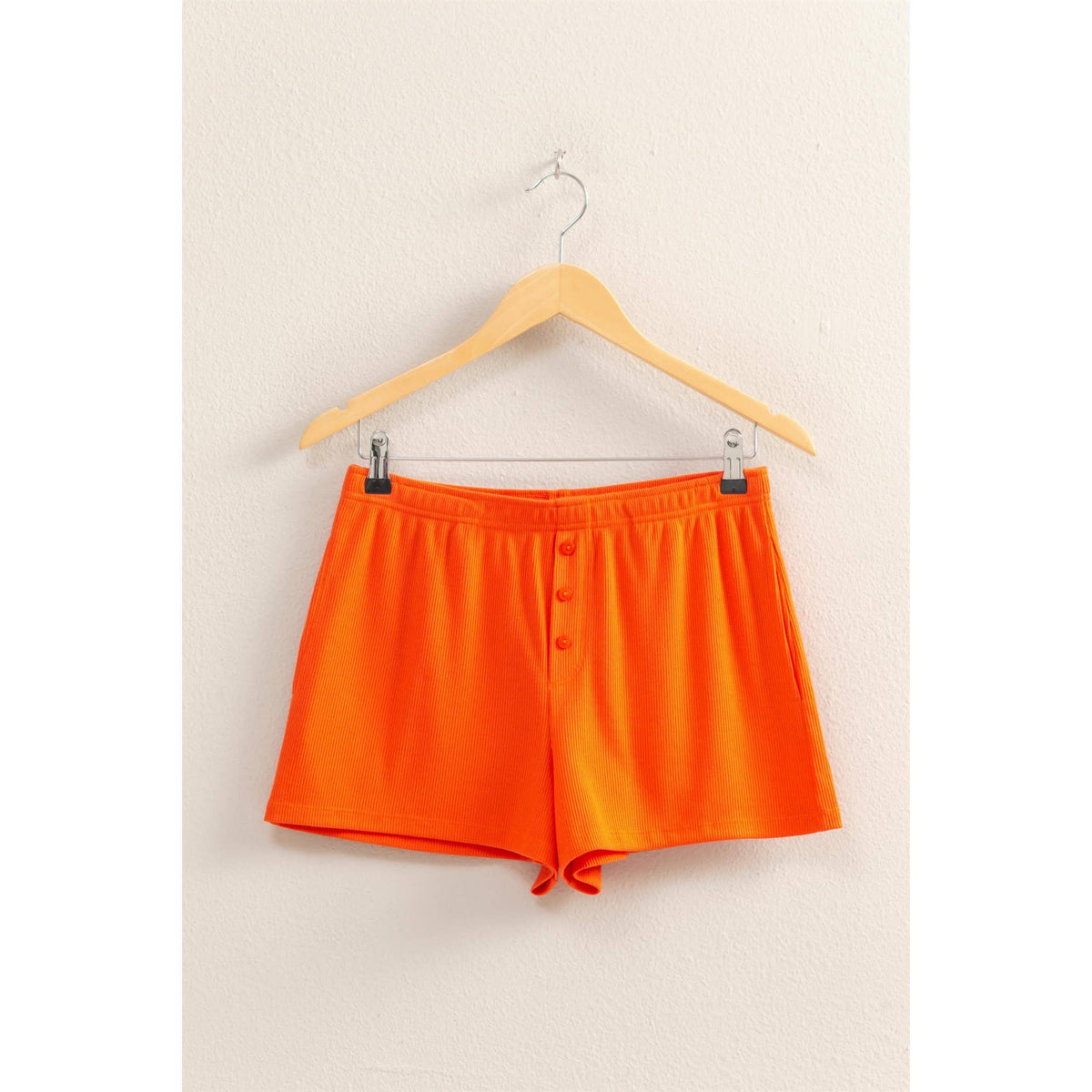 High-Waist Button Detail Shorts