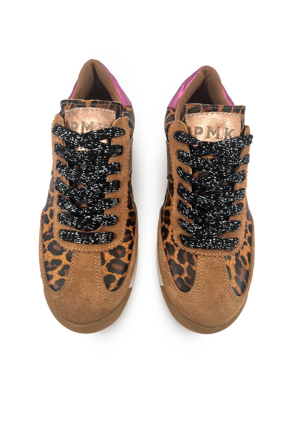 Poema Black Print Cow Leather Sneakers