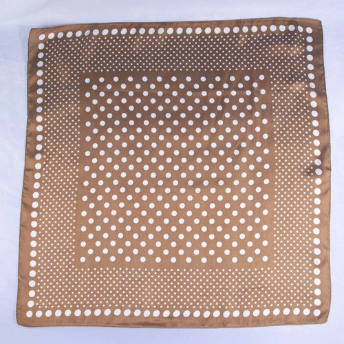 Brown Ombre Polka Dot Satin Scarf
