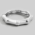 Round Bamboo Knuckle Hinged Bangle Bracelet