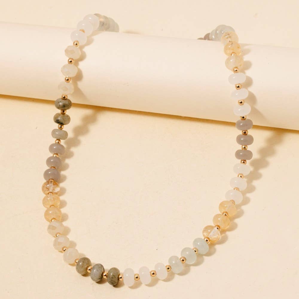 Round Stone Bead Necklace
