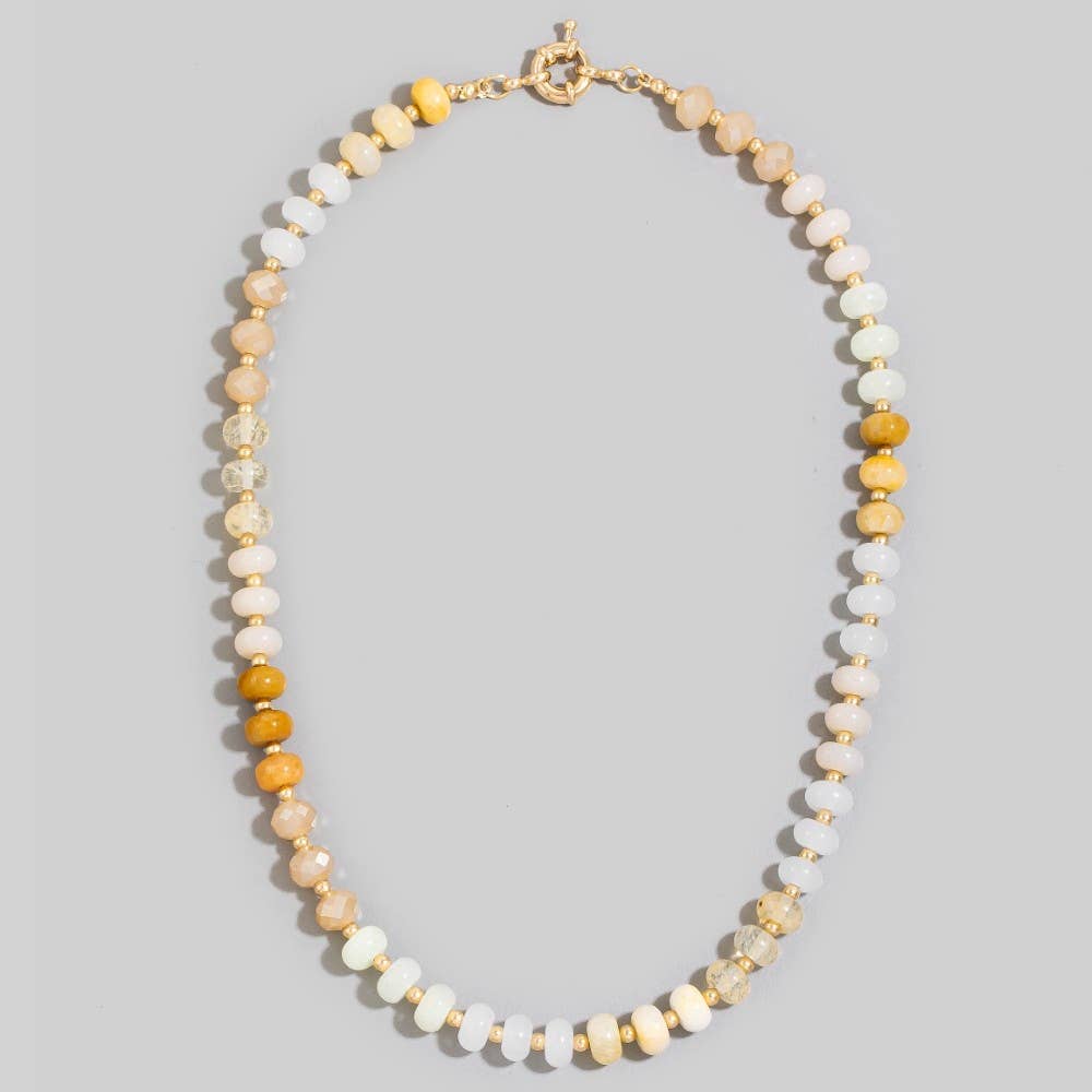 Round Stone Bead Necklace