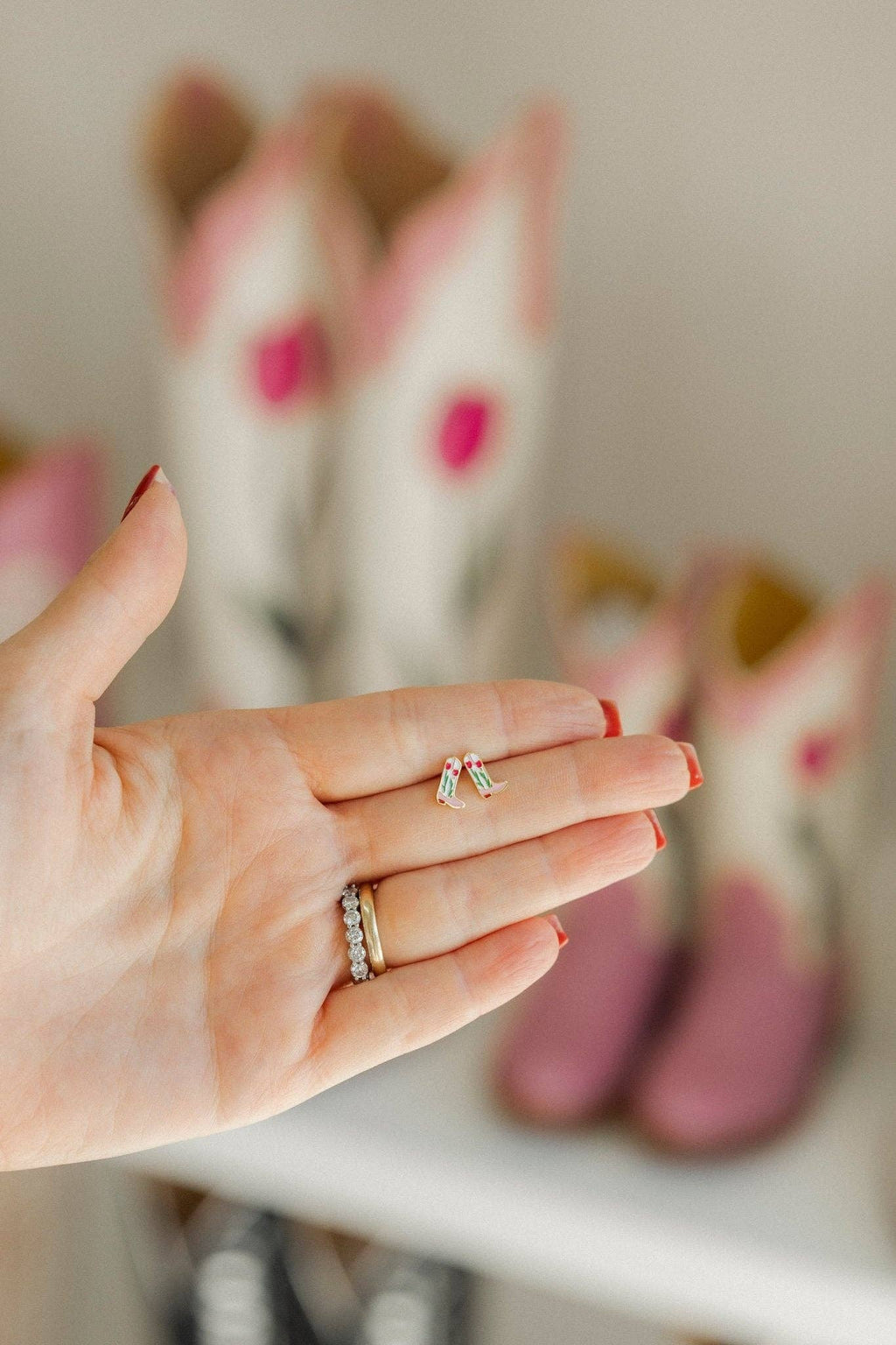 Tulip Cowgirl Boot Screw-Back Earrings