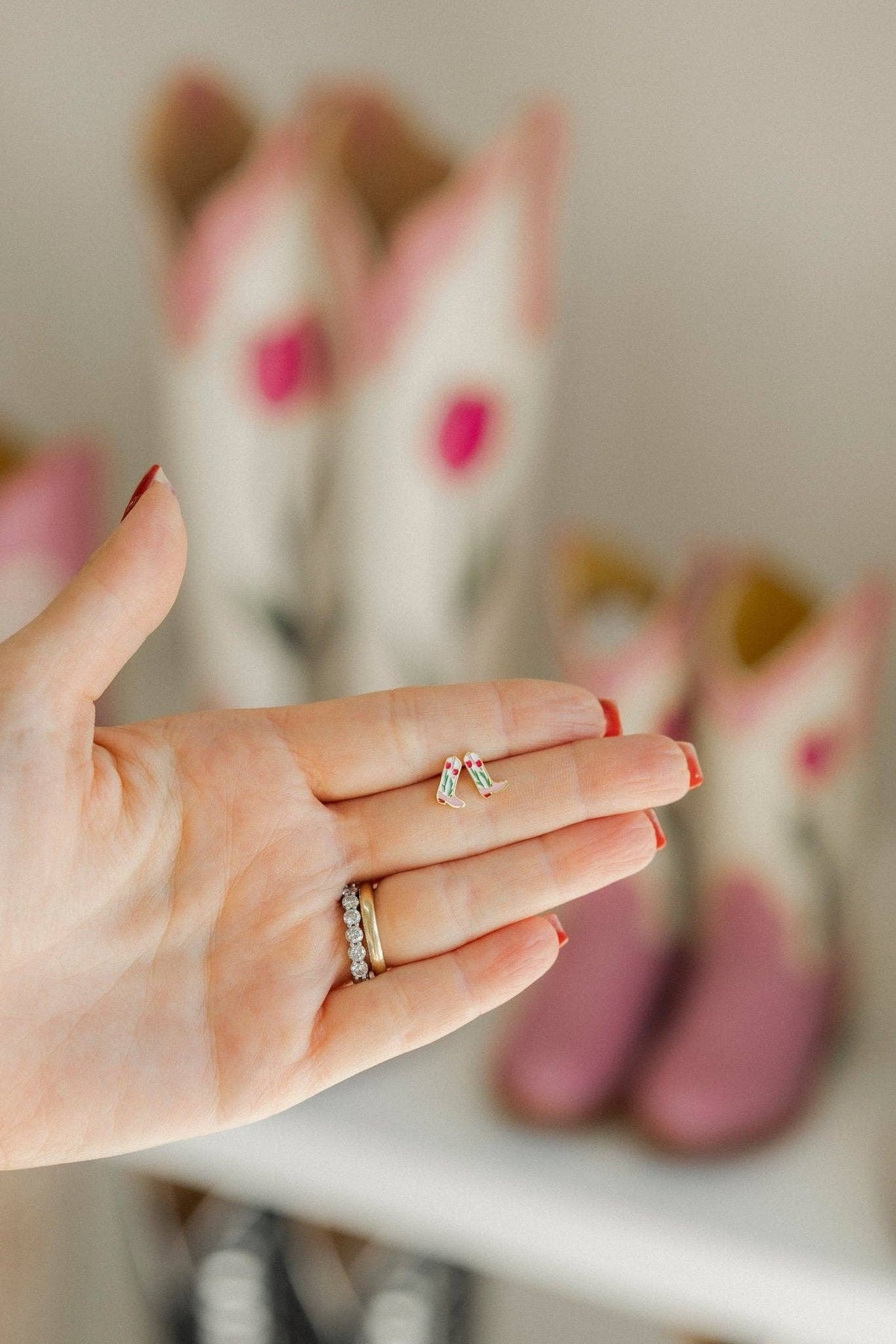 Tulip Cowgirl Boot Screw-Back Earrings