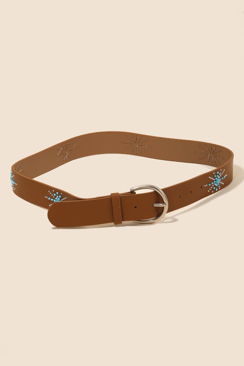 Turquoise Starburst Western Belt