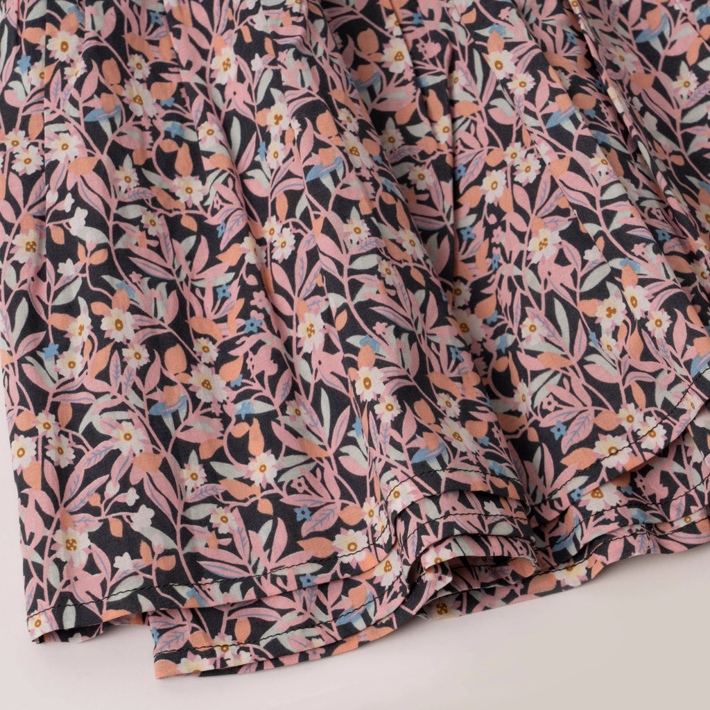 Girls Leafy Floral Ruffle Dress