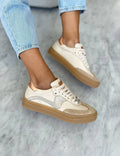 Novalis Beige Cow Leather Sneakers