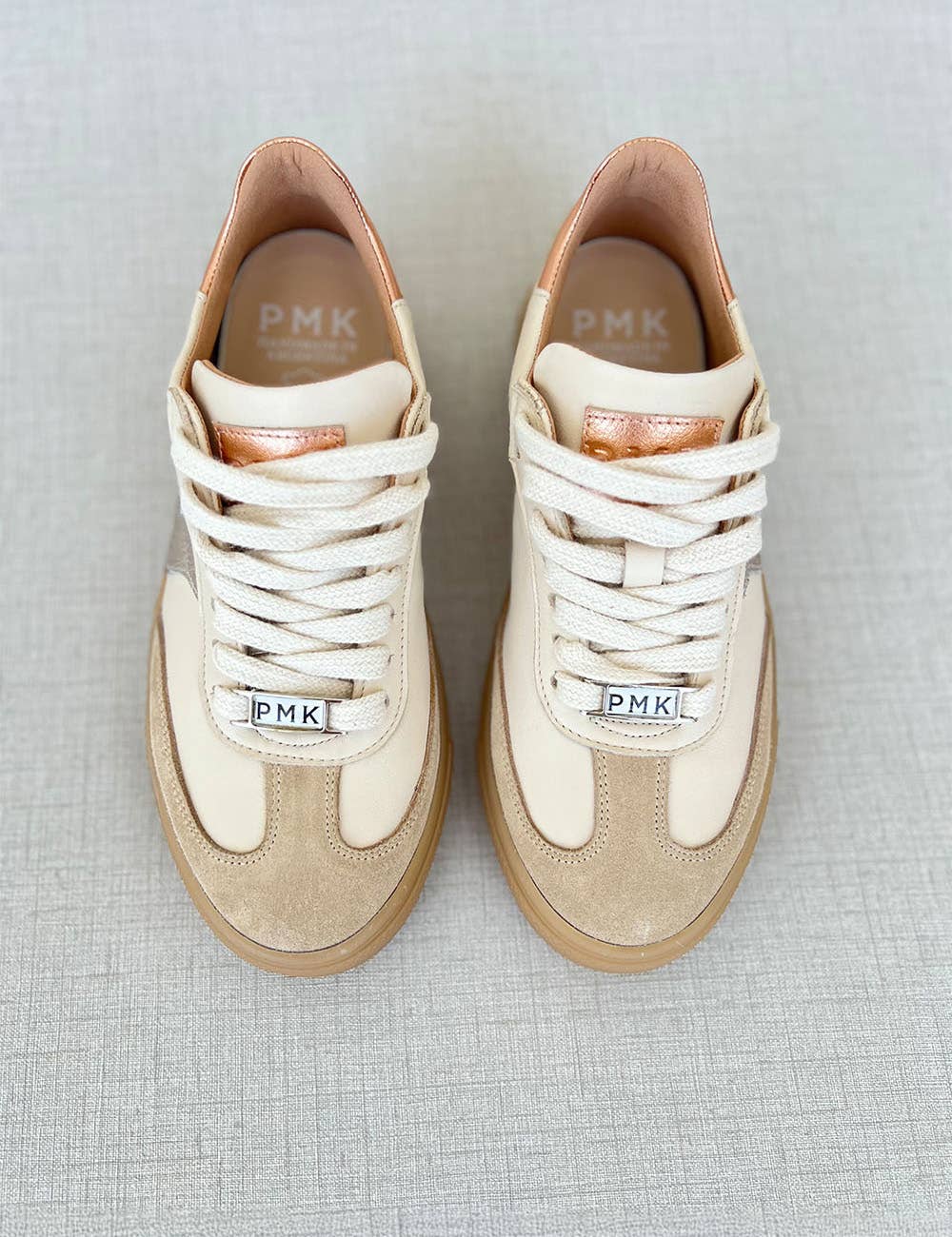 Novalis Beige Cow Leather Sneakers