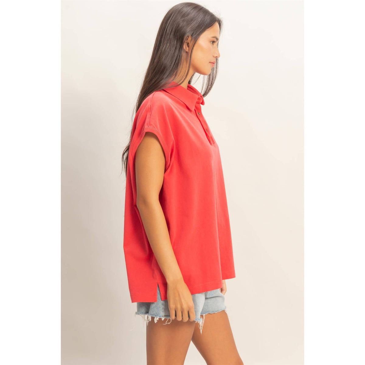 Pigment-Dyed Sleeveless Polo