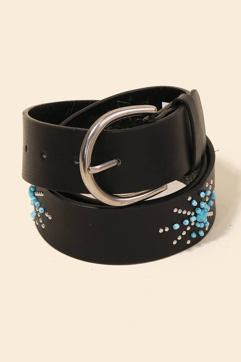 Turquoise Starburst Western Belt