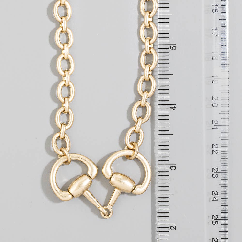 Horsebit Rolo Chain Necklace