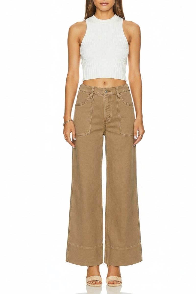 High Rise Tummy Control Palazzo Jeans