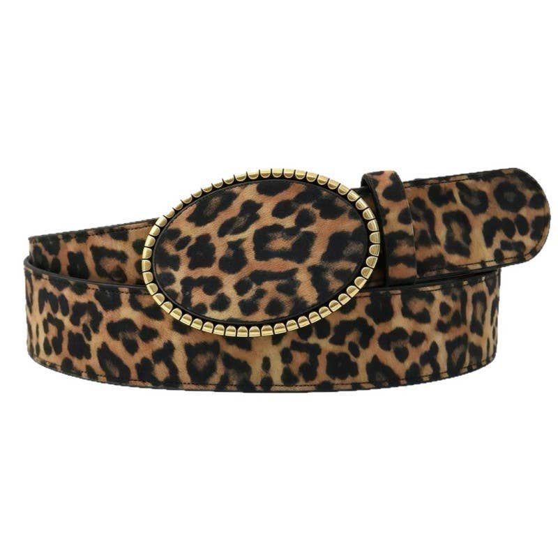 Leopard Western Buckle Belt