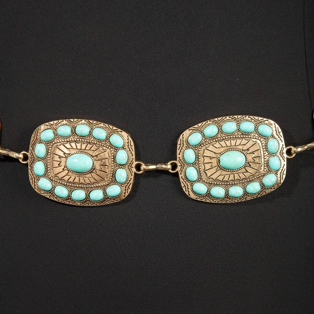 Turquoise Concho Chain Belt