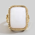 Rectangle Resin Vintage Style Open Band Ring