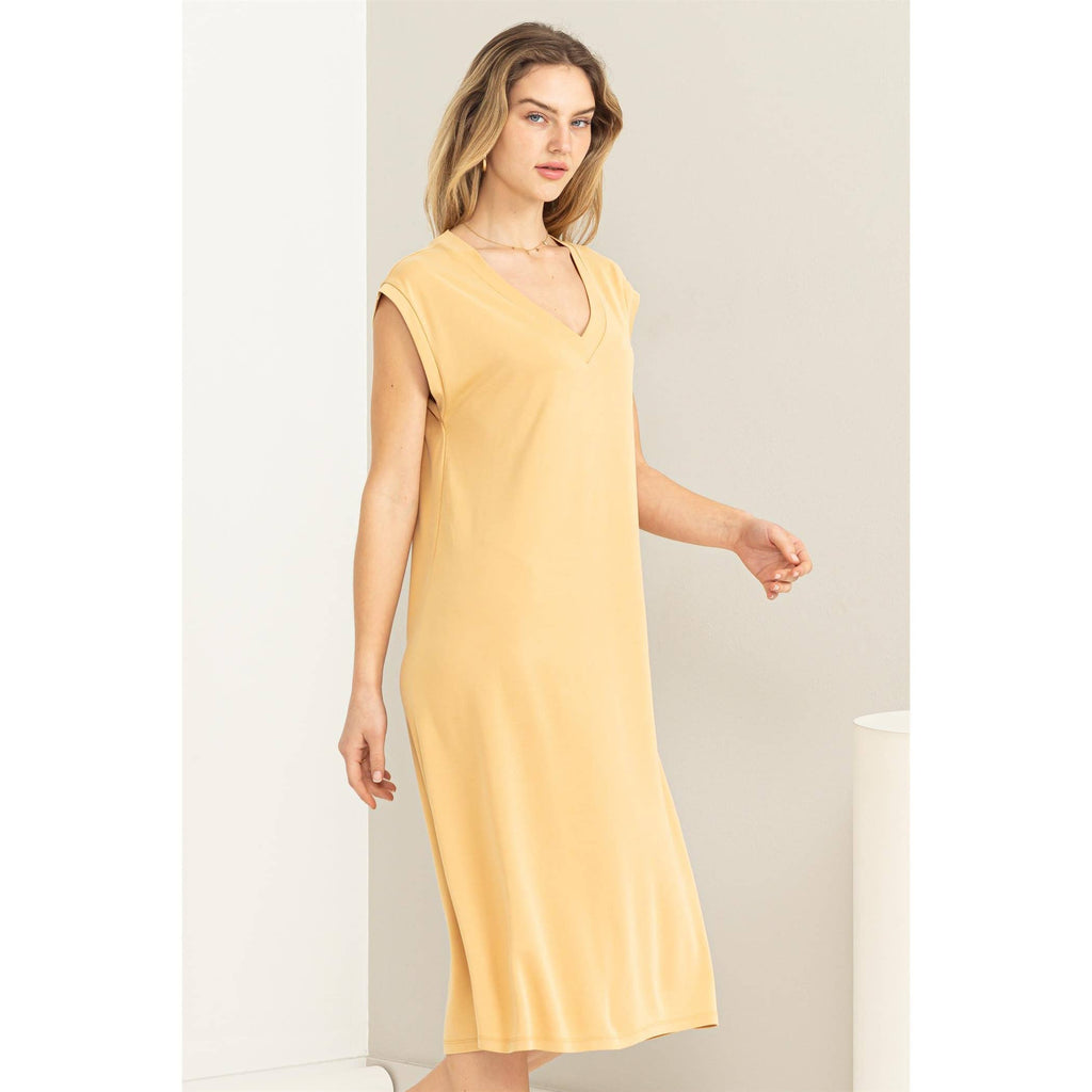 V-Neck Dolman Maxi Dress