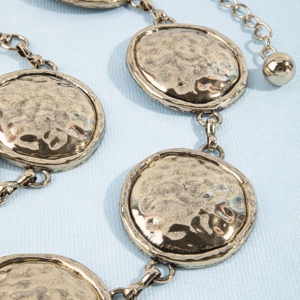 Hammered Disc Concho Chain Belt
