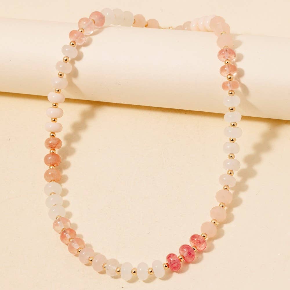 Round Stone Bead Necklace