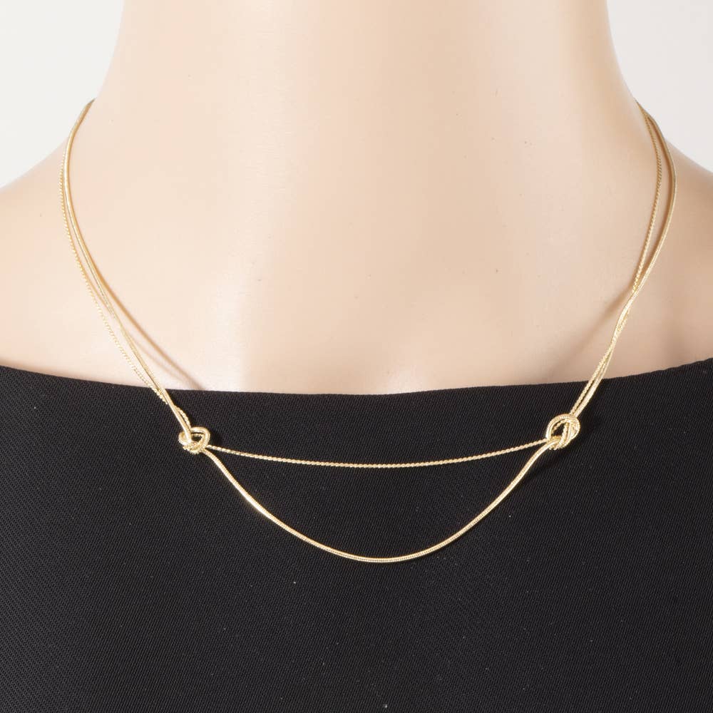 Double Strand Knotted Necklace