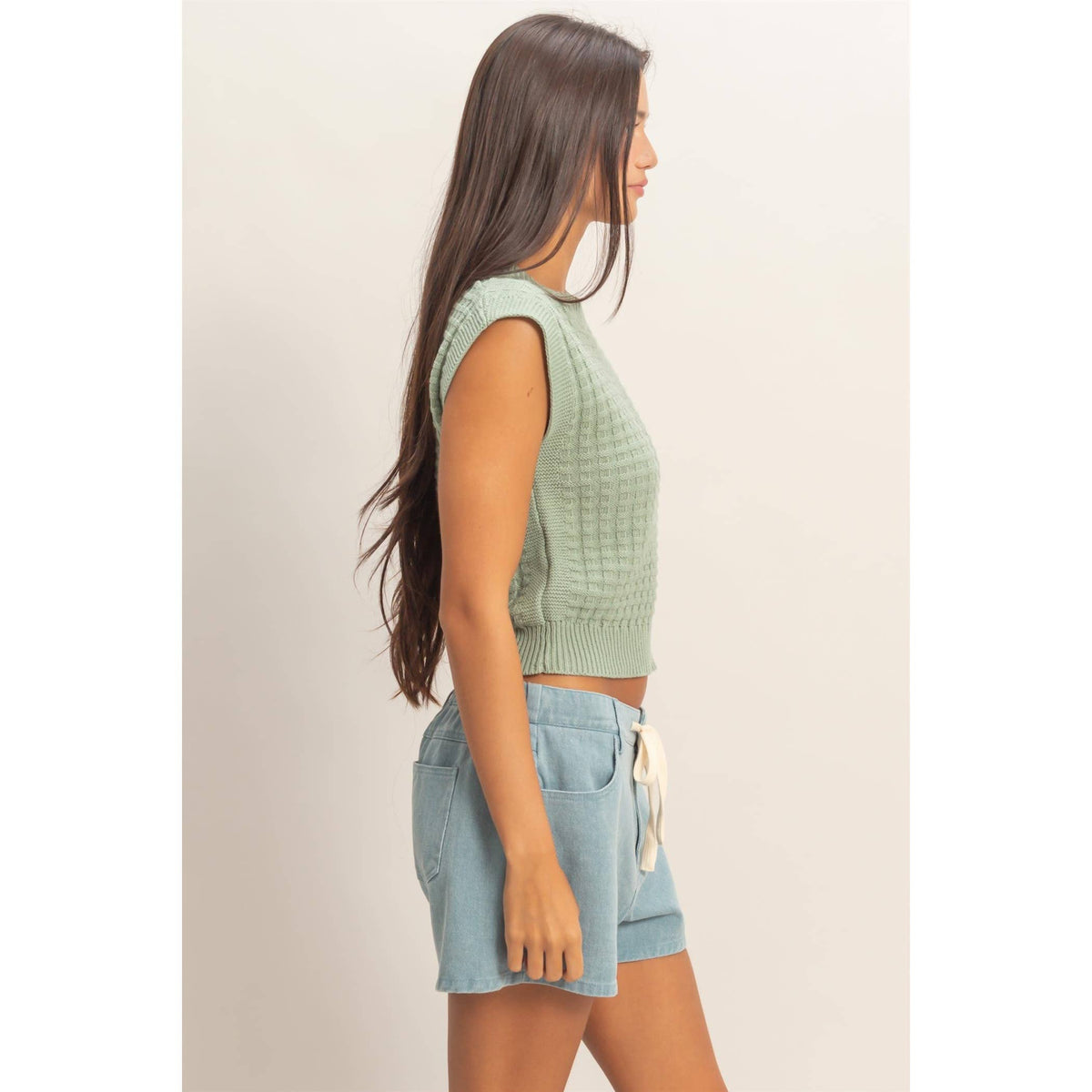 Textured Sleeveless Knit Top