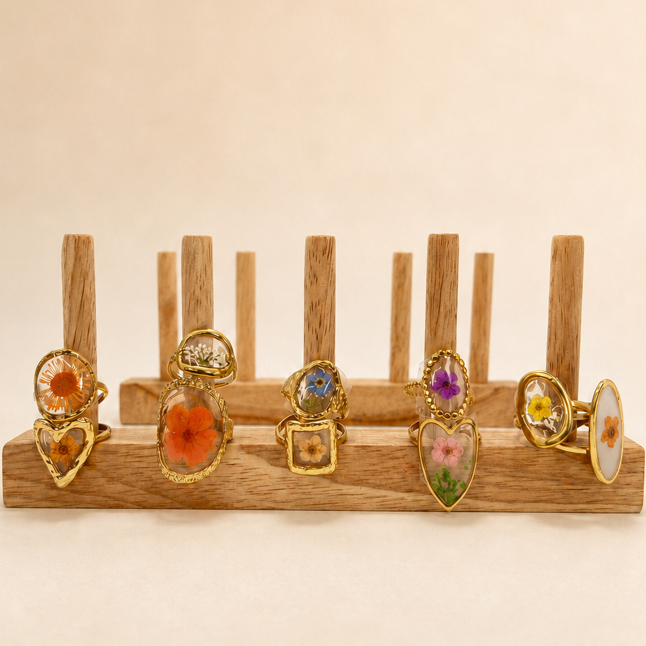 Pressed Floral Rings