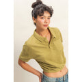 Collared Short-Sleeve Crop Top