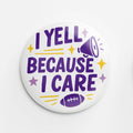 Yell Game Day Button - Yellow + Purple