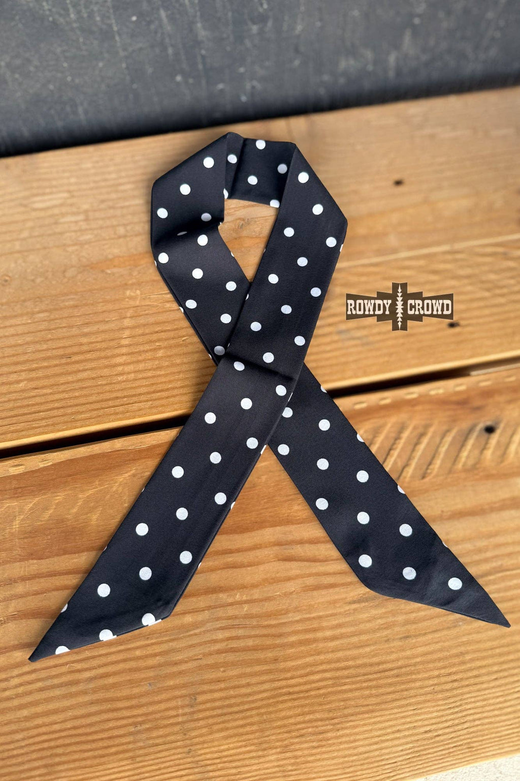 Black Dottie Twilly Scarf