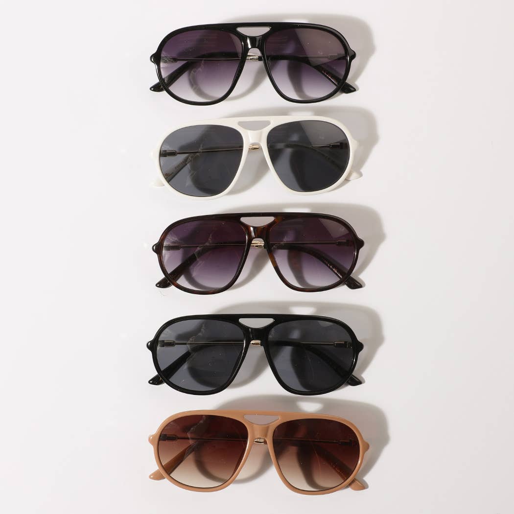 Round Thin-Frame Sunglasses