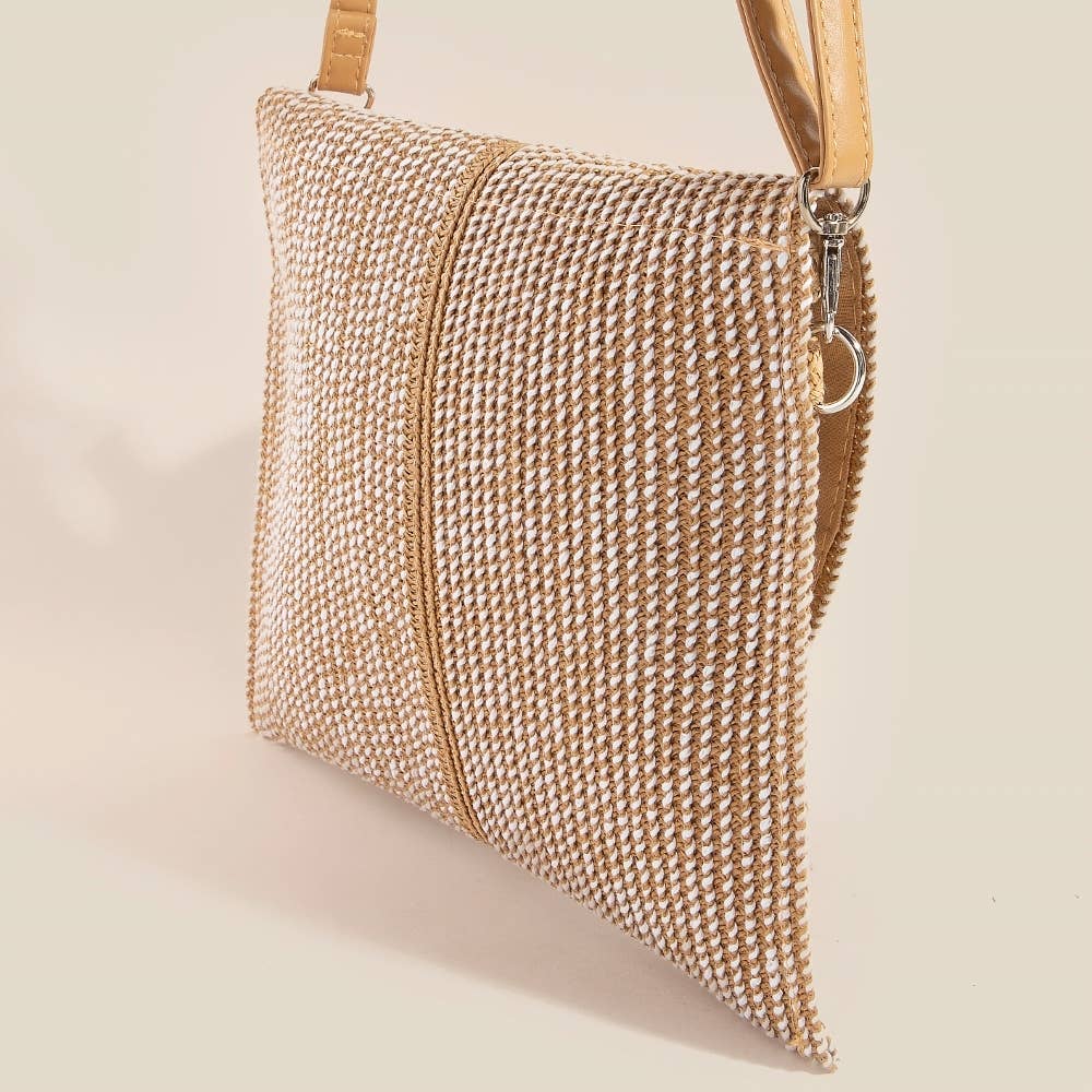 Two-Tone Woven Envelope Clutch