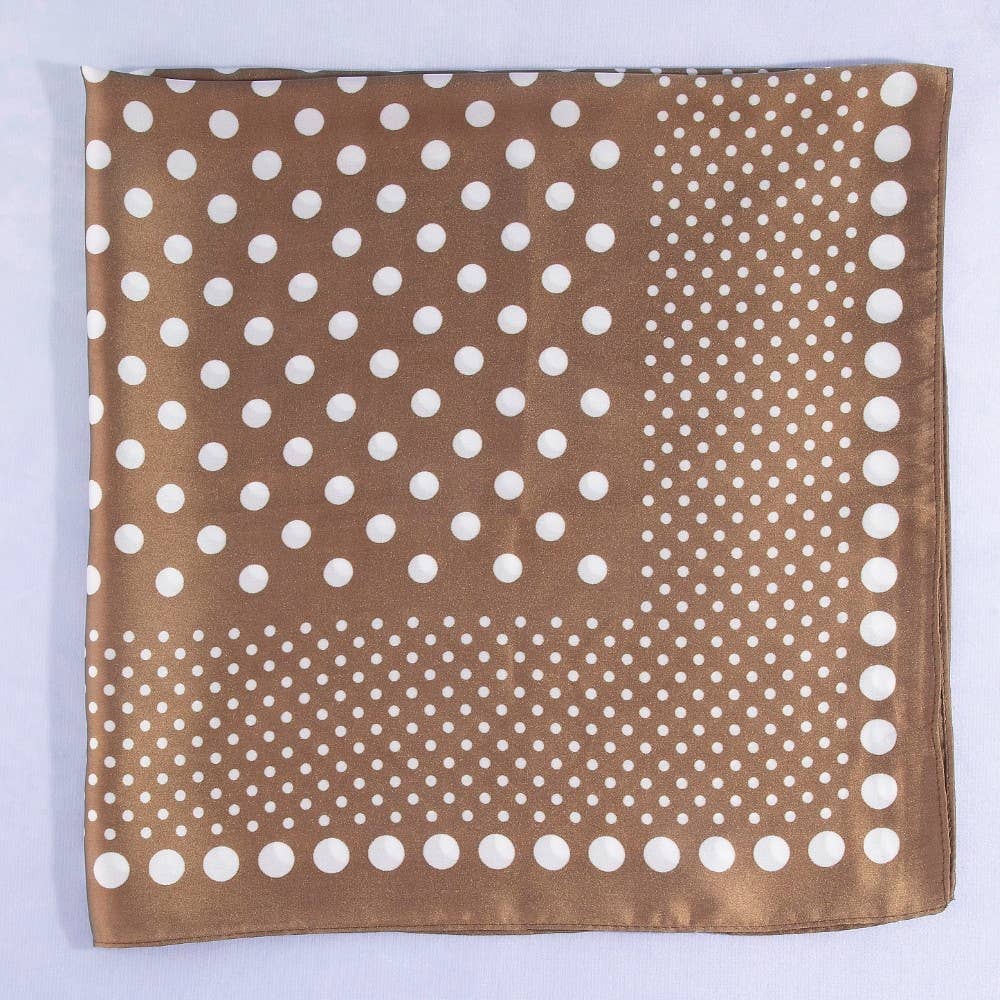 Navy Ombre Polka Dot Satin Scarf