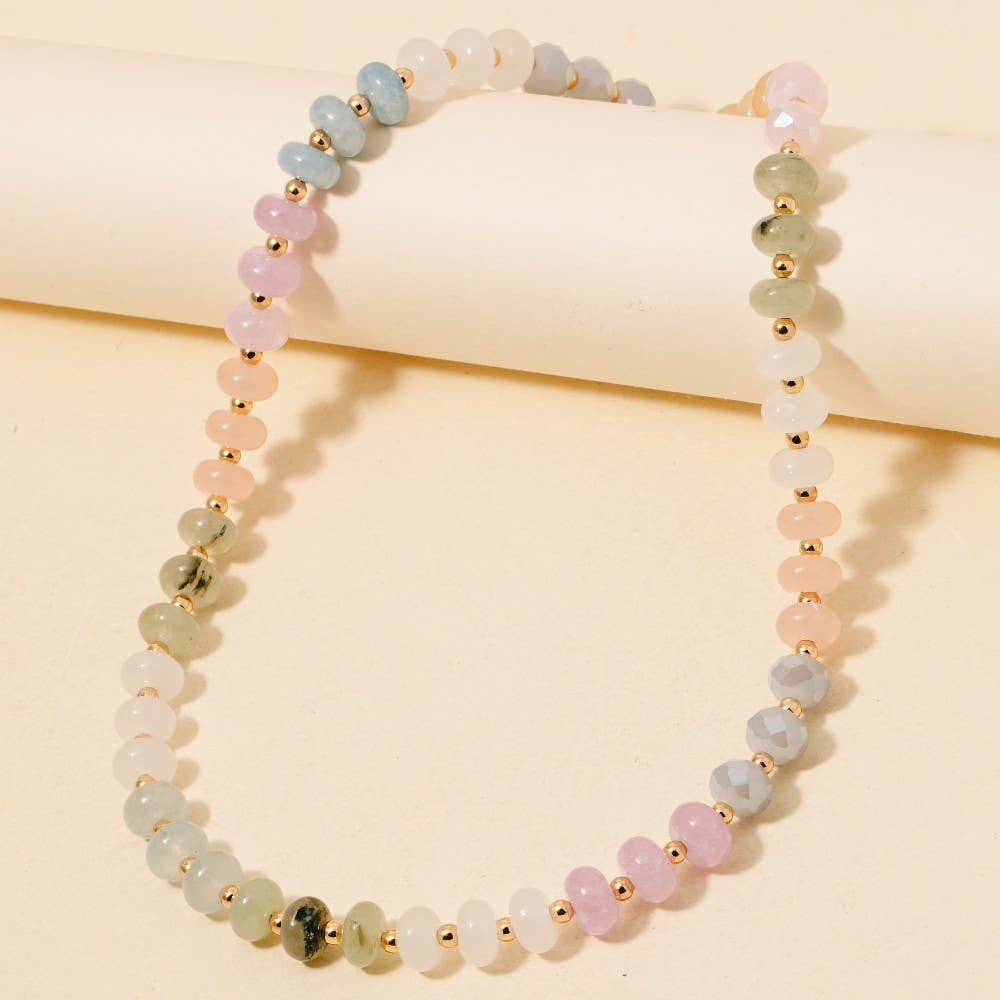 Round Stone Bead Necklace