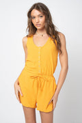 Tangerine Snap-Front Romper