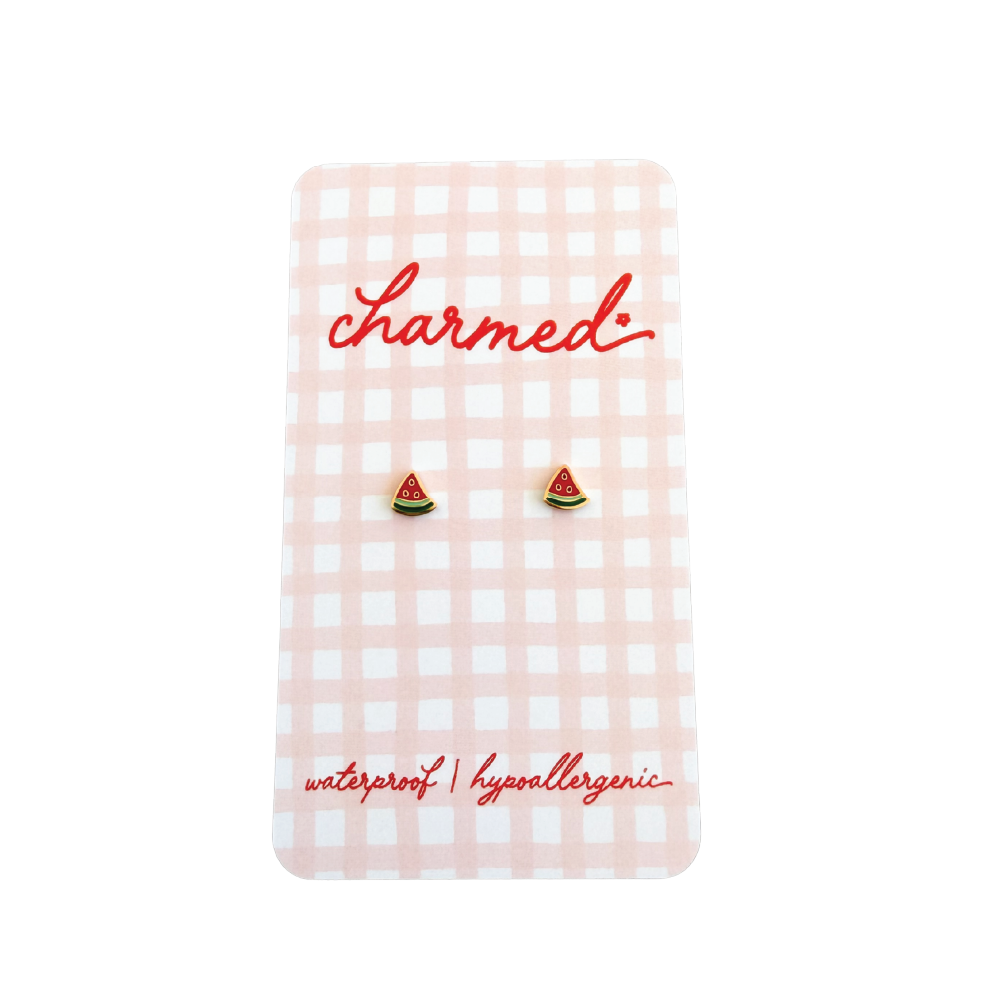 Watermelon Screw-Back Earrings
