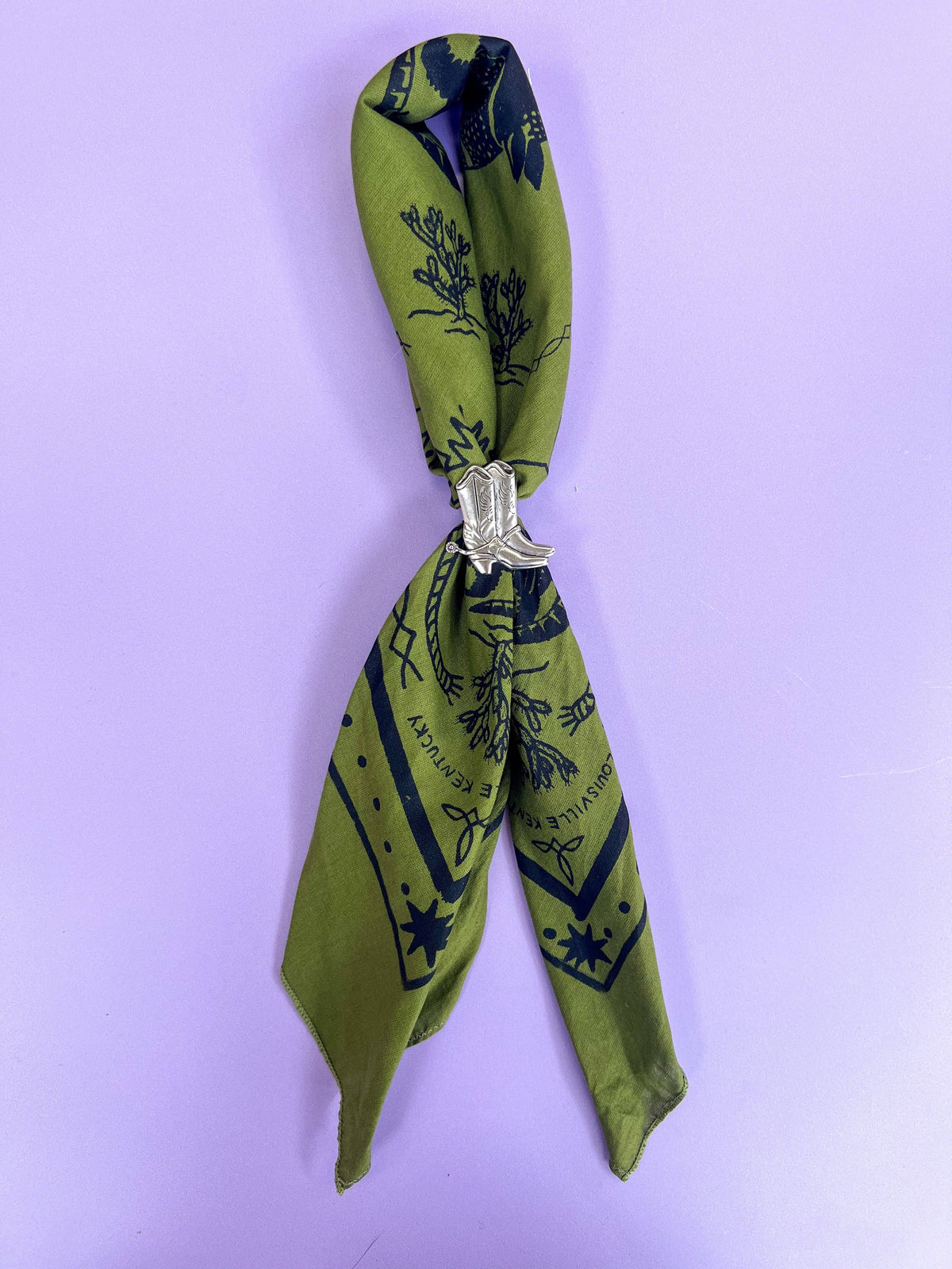 Silver Cowboy Boot Bandana Slide