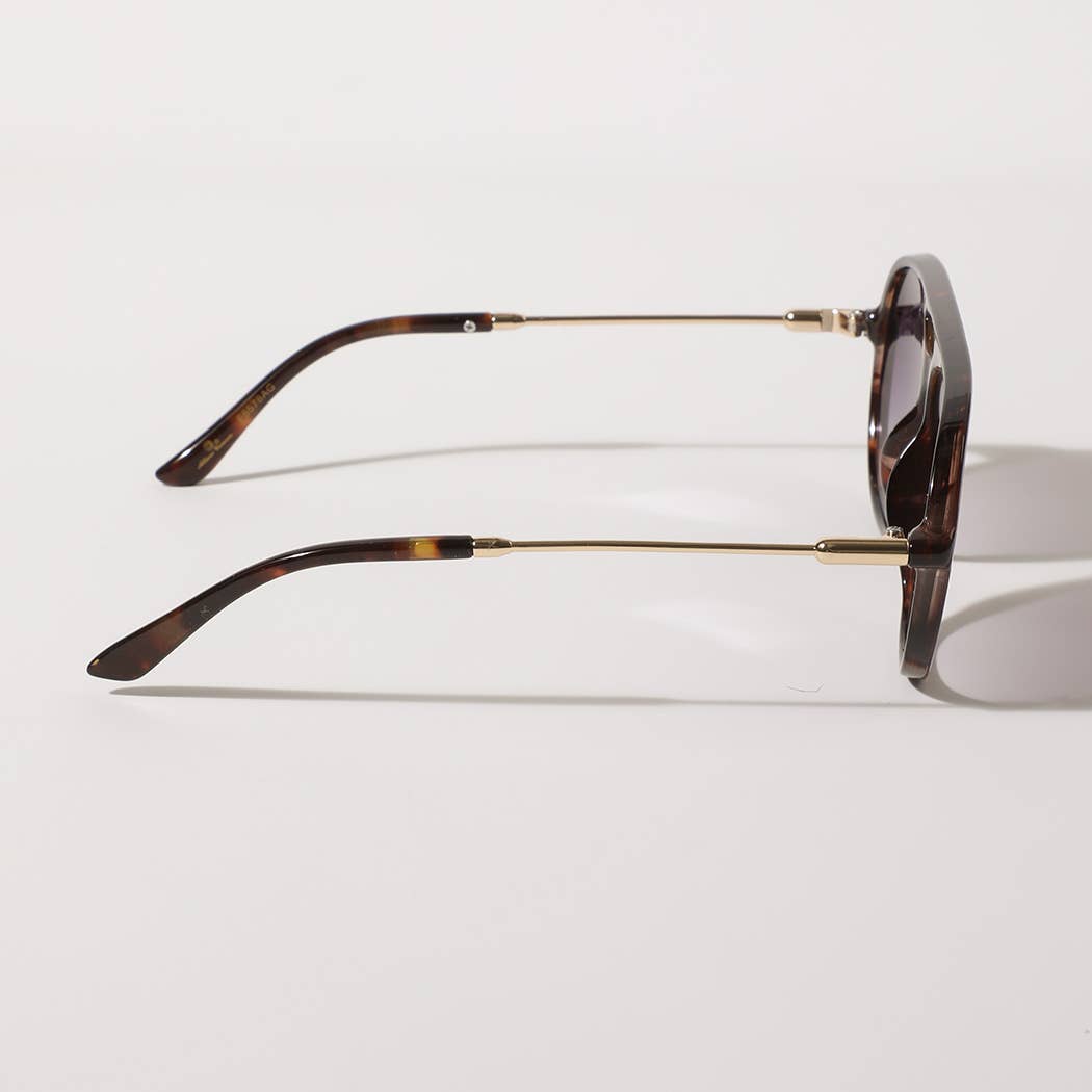 Round Thin-Frame Sunglasses