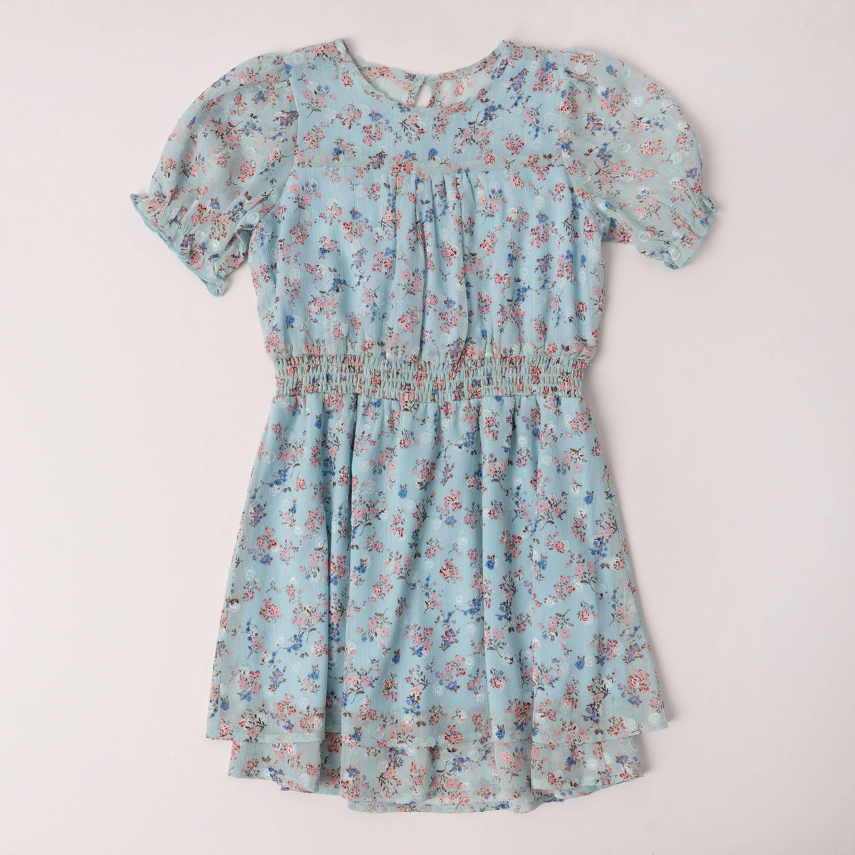 Girls Shimmer Floral Blouson Dress