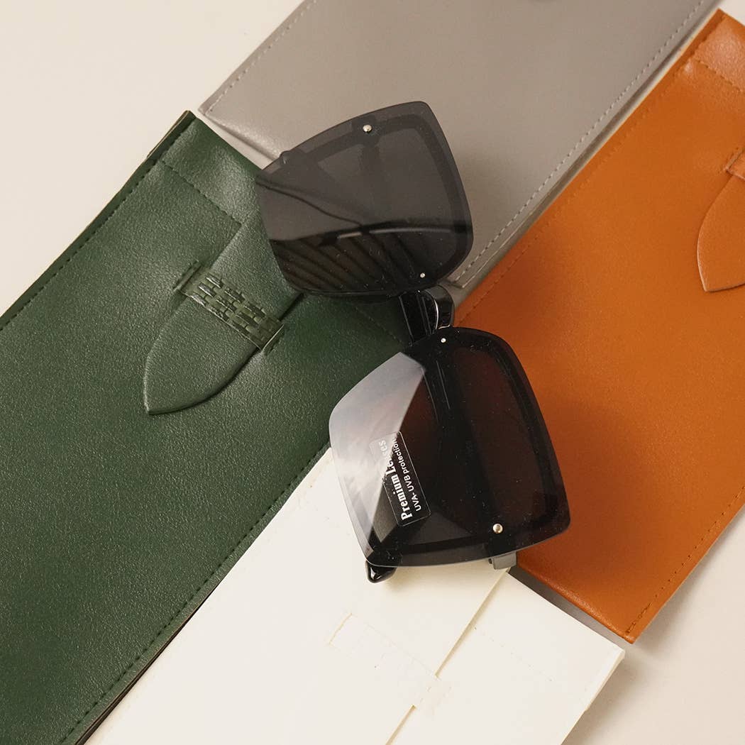 Faux Leather Sunglass Pouch