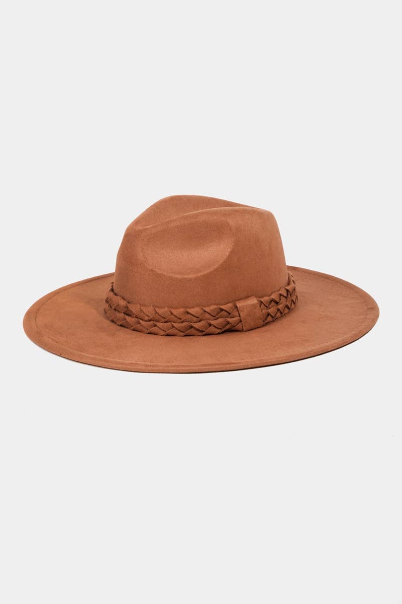 Floral Band Wide Brim Hat
