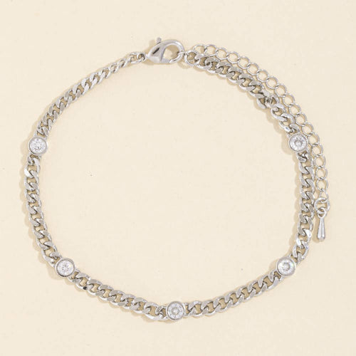 Bezel CZ Station Bracelet