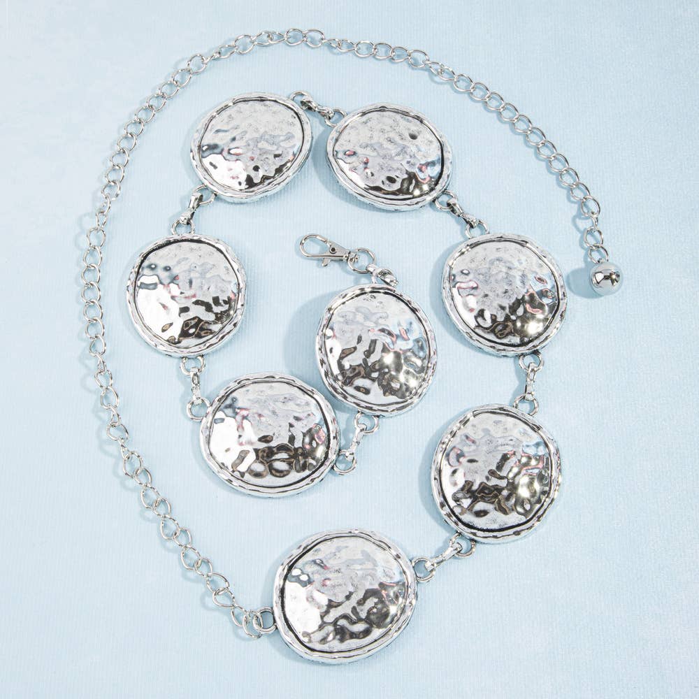 Hammered Disc Concho Chain Belt