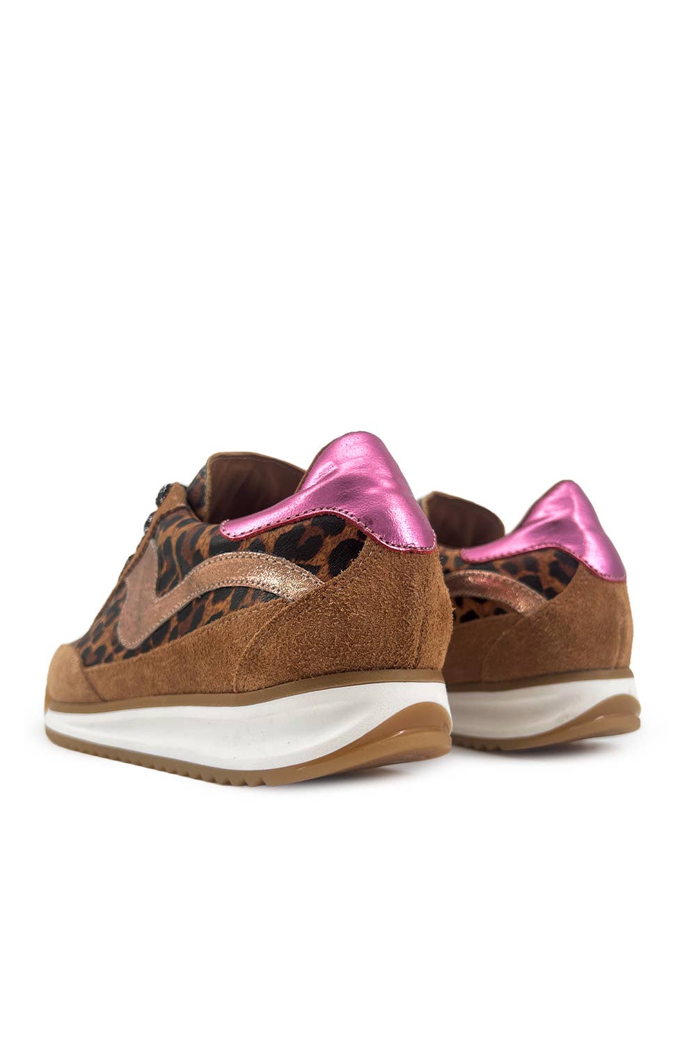 Poema Black Print Cow Leather Sneakers