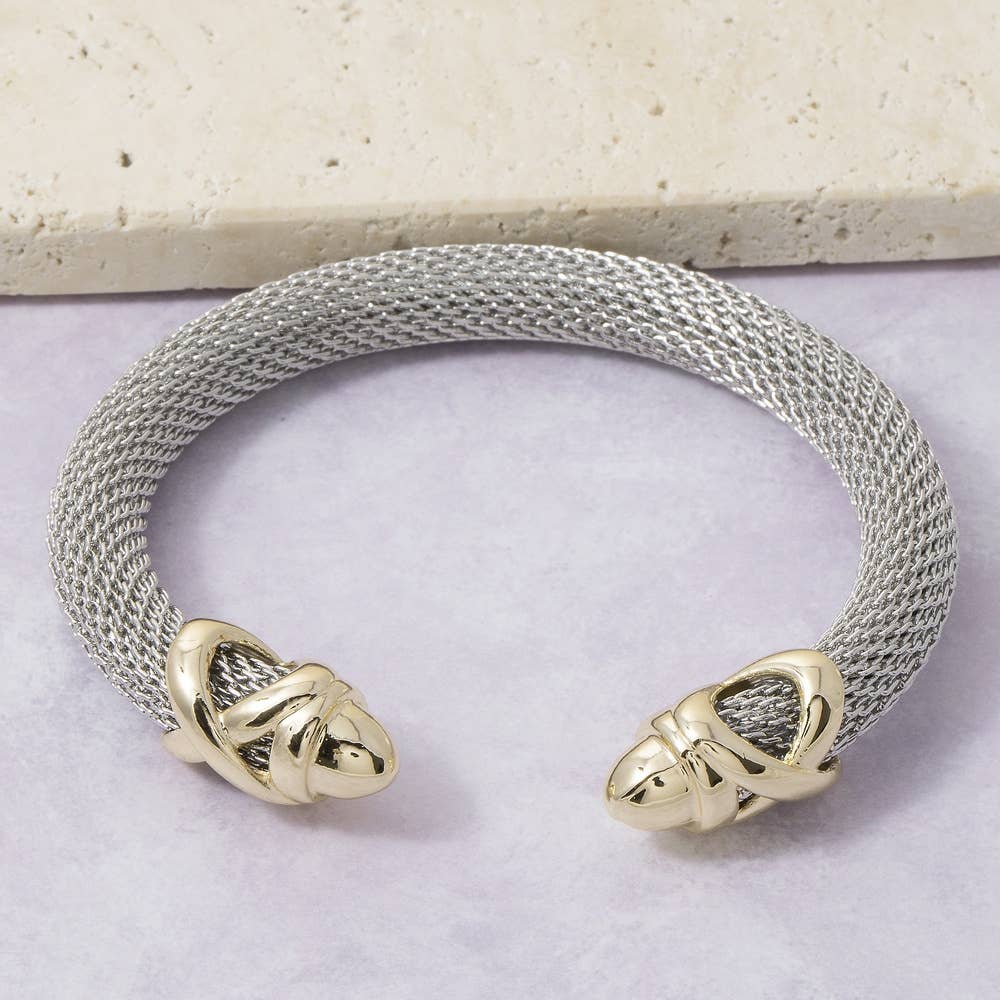 Two-Tone Knot Cuff Bracelet