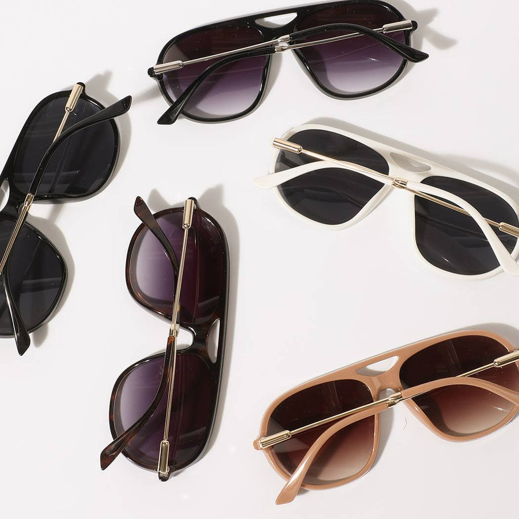 Round Thin-Frame Sunglasses