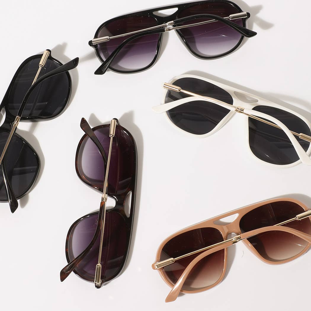 Round Thin-Frame Sunglasses