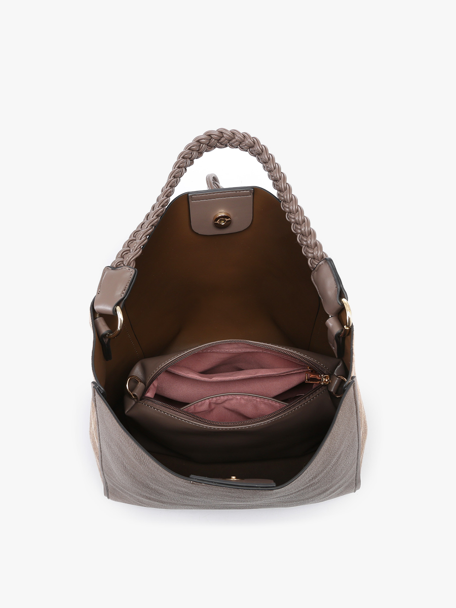 Dina Plaid Contrast Tote