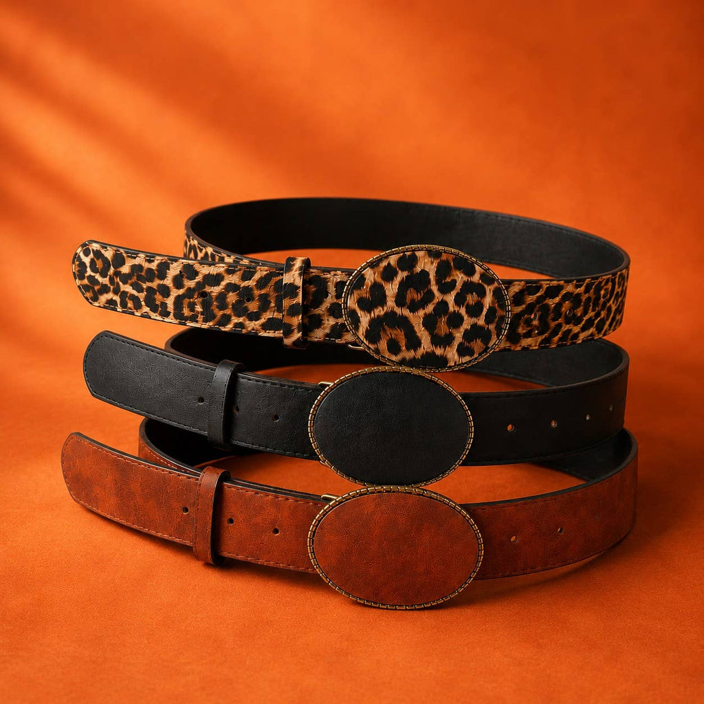 Leopard Western Buckle Belt