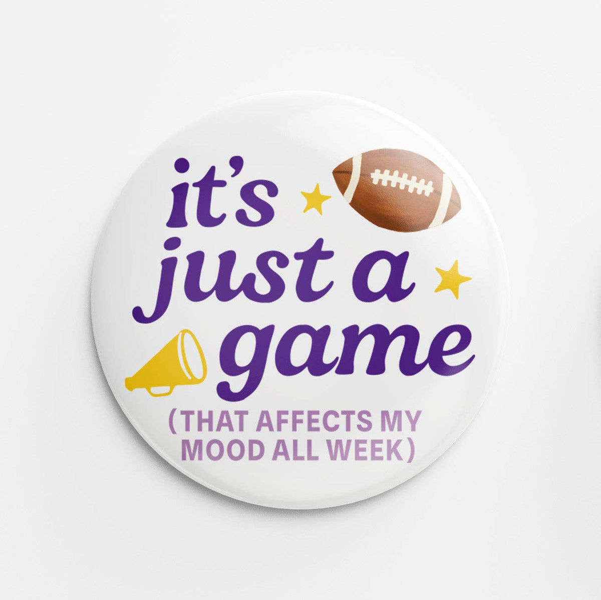 Just a Game Button - Yellow + Purple