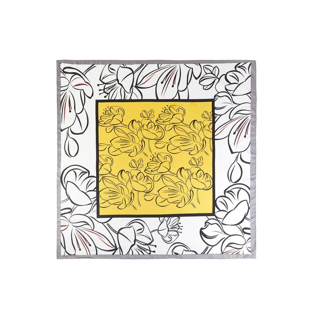 Lily Print Square Scarf