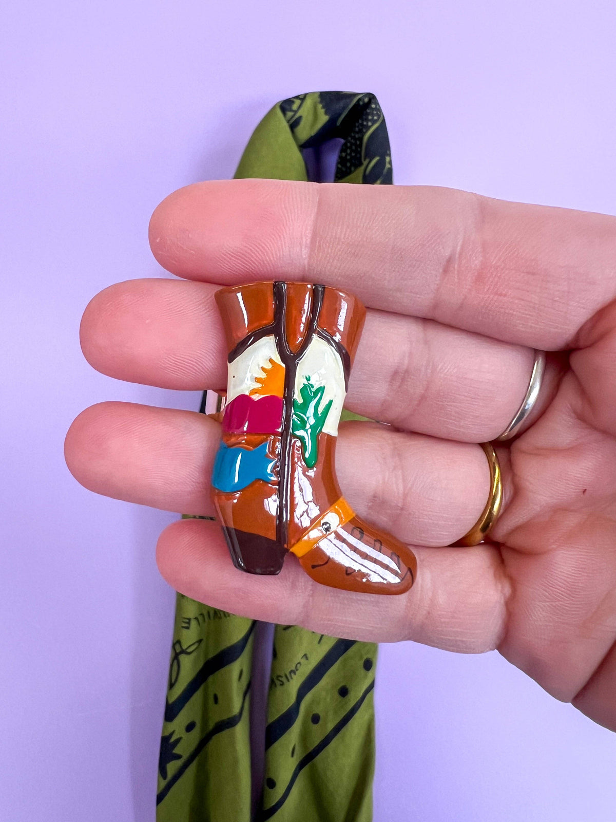 Colorful Cowboy Boot Bandana Slide